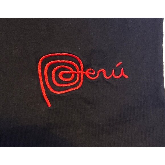 Peru Nazca Black T-Shirt With Colorful Embroidered Design Childrens Size 10 - Picture 6 of 11